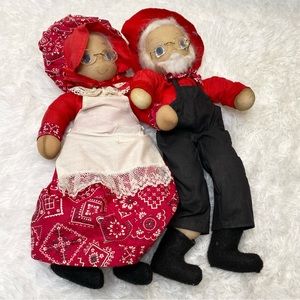 Vintage Handmade Country Grandma & Grandpa Dolls